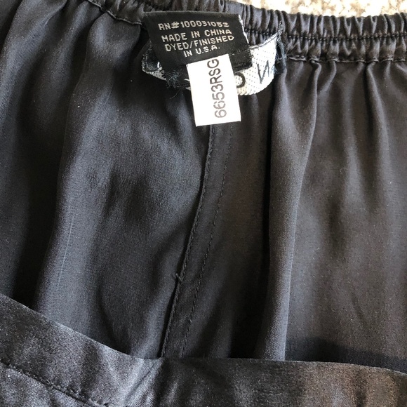 SOLD Citron Santa Monica Silk Elegant Wide Leg Pants XL Black - Picture 5 of 9